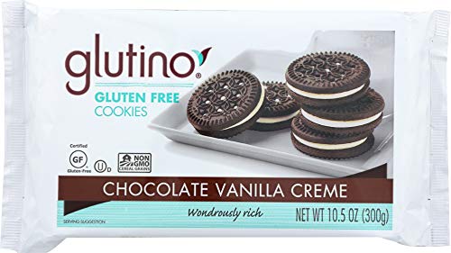 Glutino Vanilla Chocolate Cream Cookies, Gluten Free 10.6 OZ (Pack of 12)