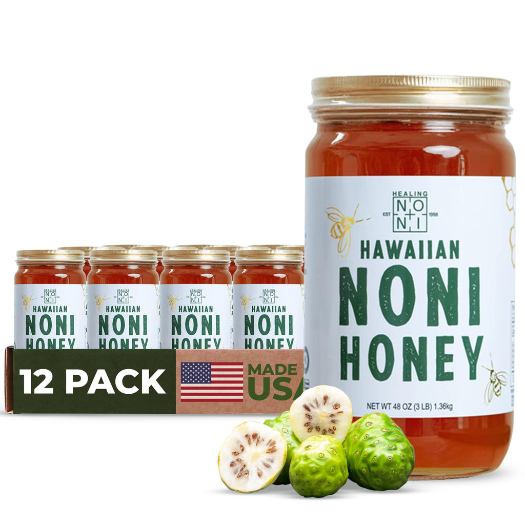 Healing Noni - Hawaiian Honey - All-Natural - Glass Jar 48oz